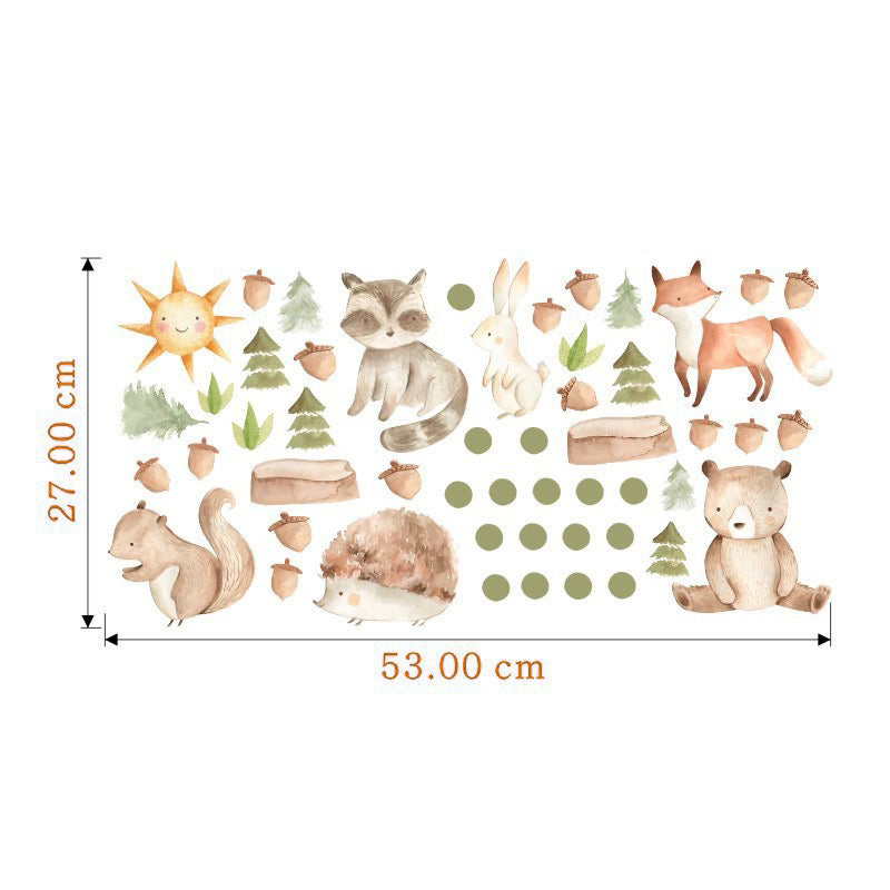 Cute Bear Fox Wall Stickers Jungle Animals Wall Decors for Kids Room Bedroom Playroom (without EN71 Certification) Cute Bear Fox Wall Stickers Jungle Animals Wall Decors for Kids Room Bedroom Playroom (without EN71 Certification)